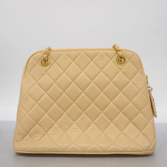 Chanel Matelasse Chain Shoulder Bag, Lambskin, Beige, Women's - Picture 15 of 15